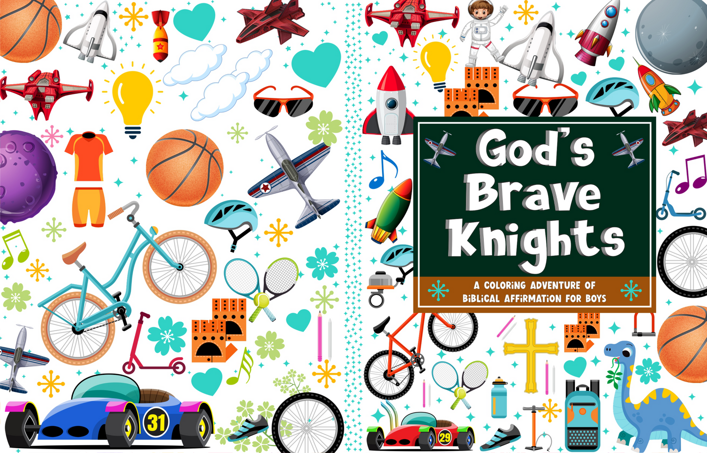 God's Brave Knights Coloring Book- Interactive Memory verse and Biblical Affirmation Books for Boys